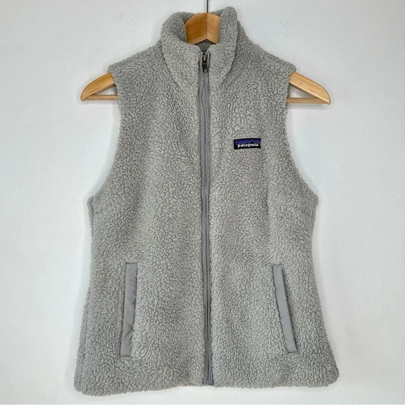 Patagonia Los Gatos Deep Fleece Light Gray Vest Size S - Picture 2 of 14